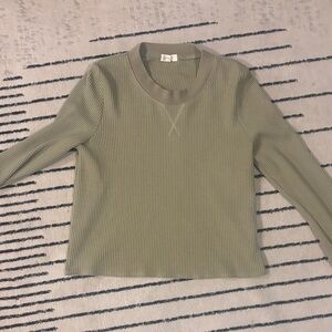 Roolee Olive Ribbed Knit Top